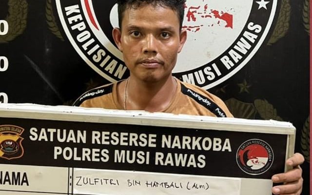 Satresnarkoba Polres Musi Rawas Ringkus Pengedar di Pondok Kebun Sawit Desa Petunang