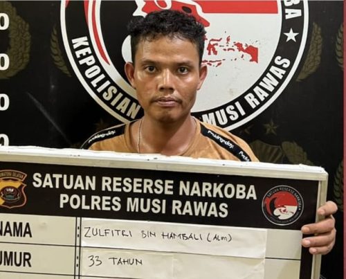 Satresnarkoba Polres Musi Rawas Ringkus Pengedar di Pondok Kebun Sawit Desa Petunang