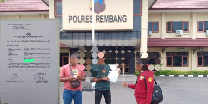 Wartawan Dari Media Bareskrimnews Dan Media KPK Melaporkan Kepala Desa Pamotan Ke Polres Rembang.