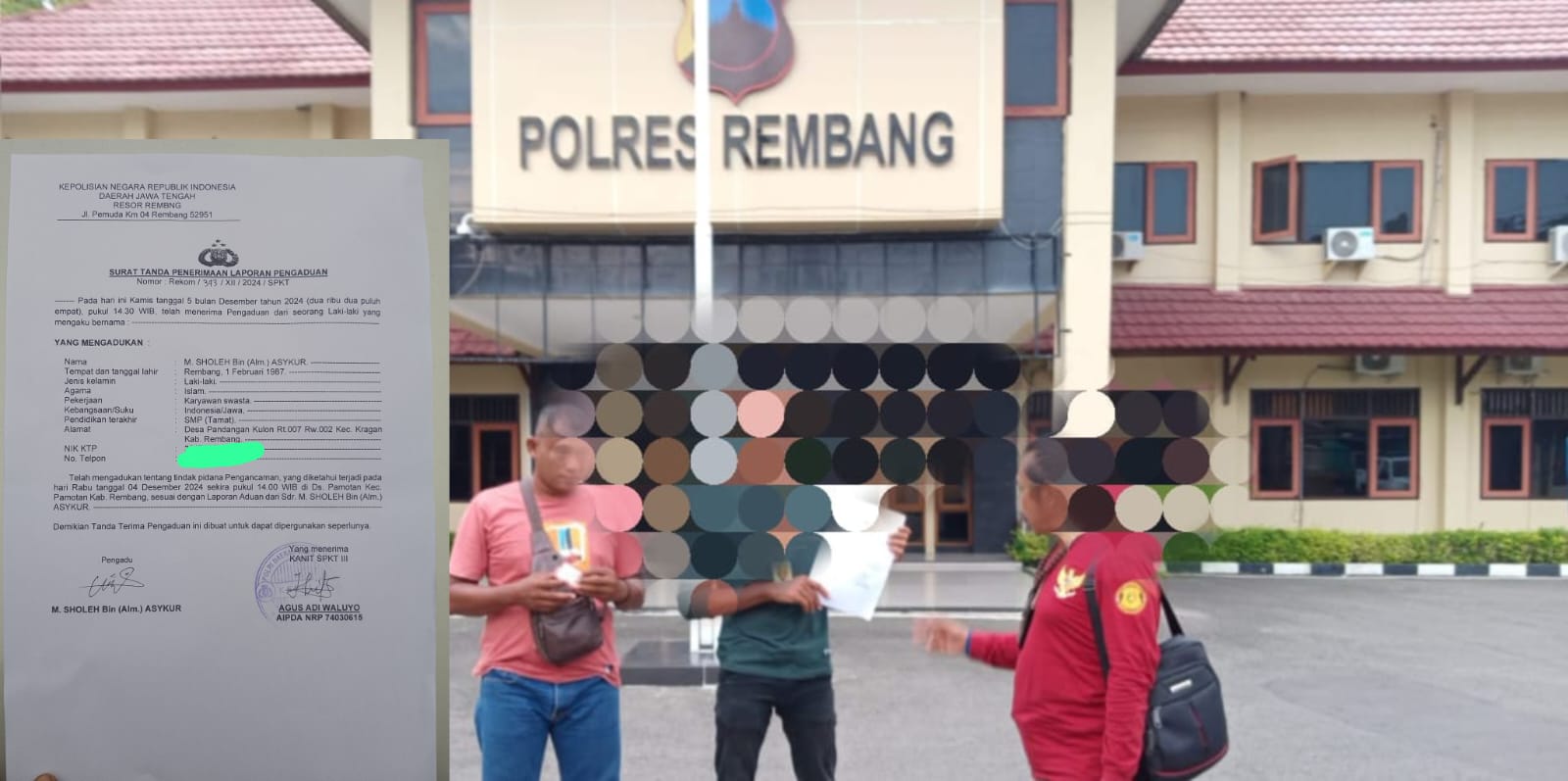 Wartawan Dari Media Bareskrimnews Dan Media KPK Melaporkan Kepala Desa Pamotan Ke Polres Rembang.