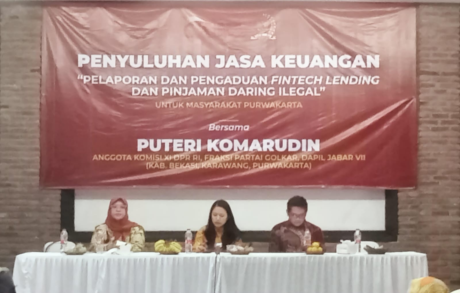 Penyuluhan Jasa Pengaduan Keuangan Fintech Lending Dan Pinjaman Daring Ilegal Bersama Puteri Komarudin Komisi Xl Dari Partai Golkar