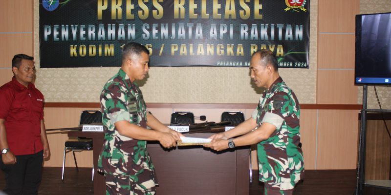Kodim 1016/Plk Gelar Press Release Penyerahan Senjata Api Rakitan