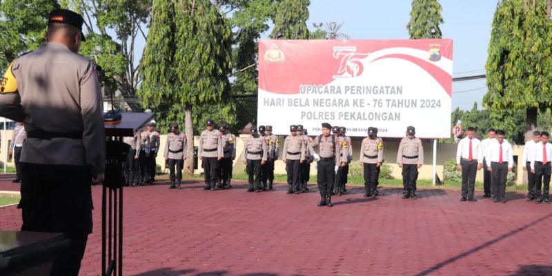 Pimpin Upacara Hari Bela Negara Ke-76, Kapolres Pekalongan : Momentum Penting Dalam Menjaga dan Memperkuat Persatuan Bangsa Indonesia