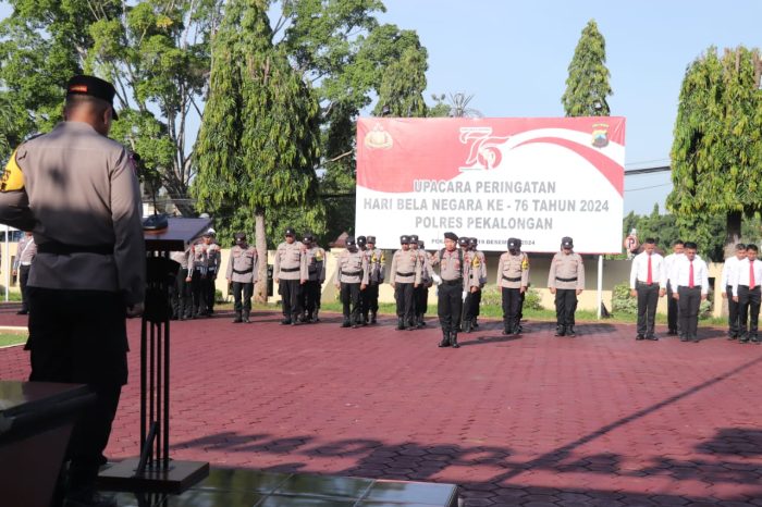 Pimpin Upacara Hari Bela Negara Ke-76, Kapolres Pekalongan : Momentum Penting Dalam Menjaga dan Memperkuat Persatuan Bangsa Indonesia