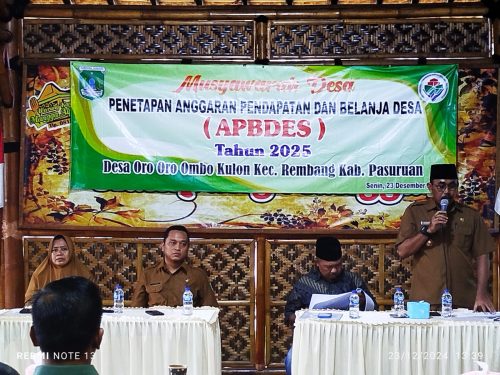 MUSDES PENETAPAN APBDES 2025 DESA Oro – Oro Ombo Kulon Kecamatan Rembang