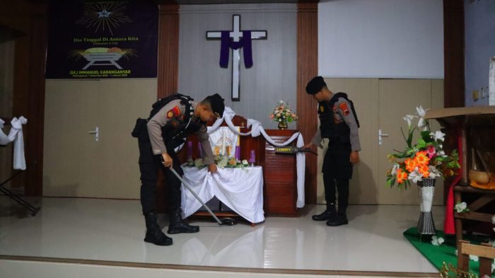 Pastikan Keamanan Ibadah Natal 2024, Polres Pekalongan Lakukan Sterilisasi Gereja