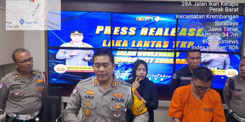 Satlantas Polrestabes Surabaya Resmi Menahan Pengemudi Mercy Yang Tabrak Lari di 6 TKP Jl Kenjeran Surabaya 