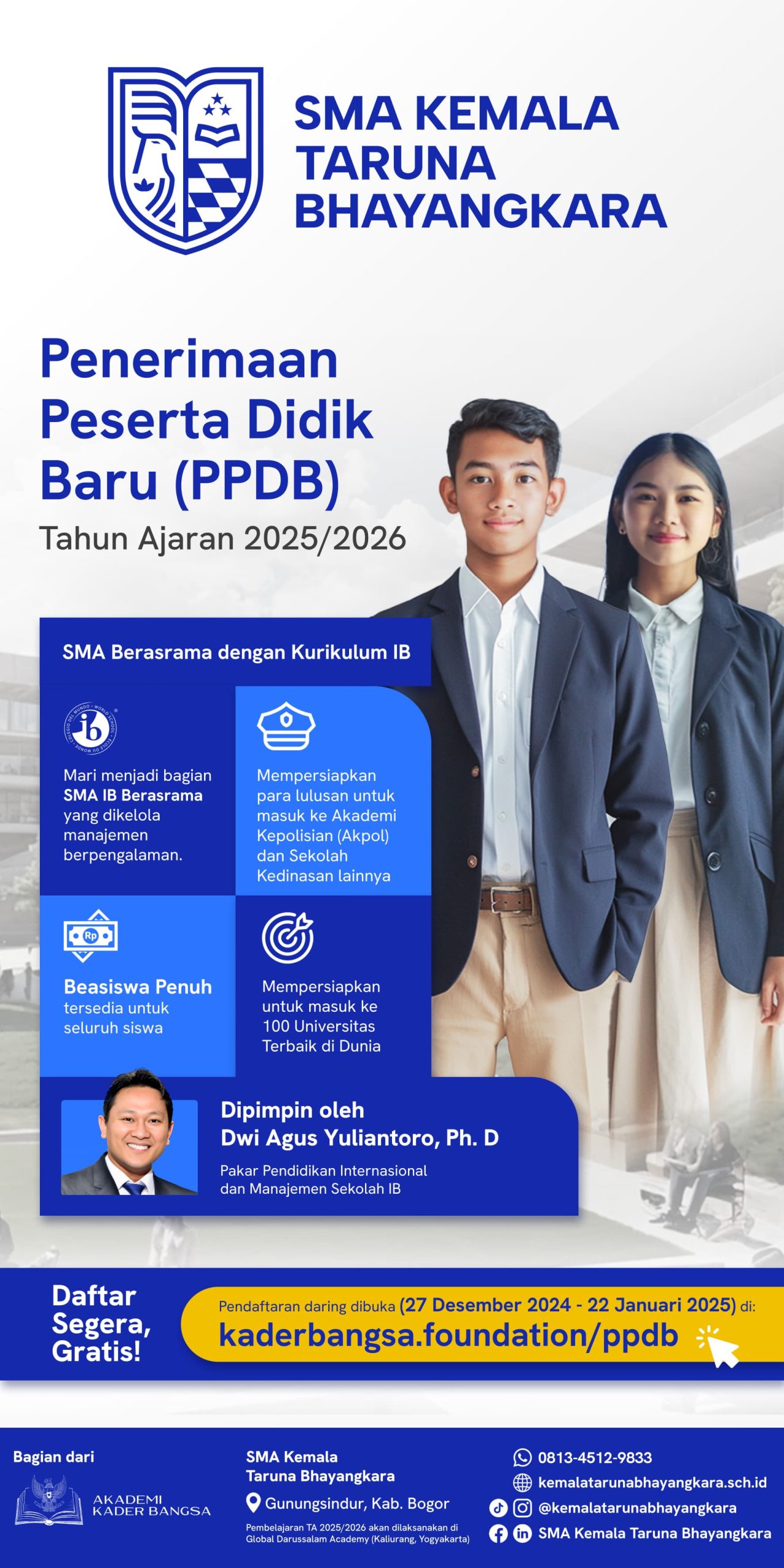 SMA Kemala Taruna Bhayangkara Resmi Dibuka, Polda Kalteng Ajak Lulusan SMP Berprestasi Ikut Bergabung
