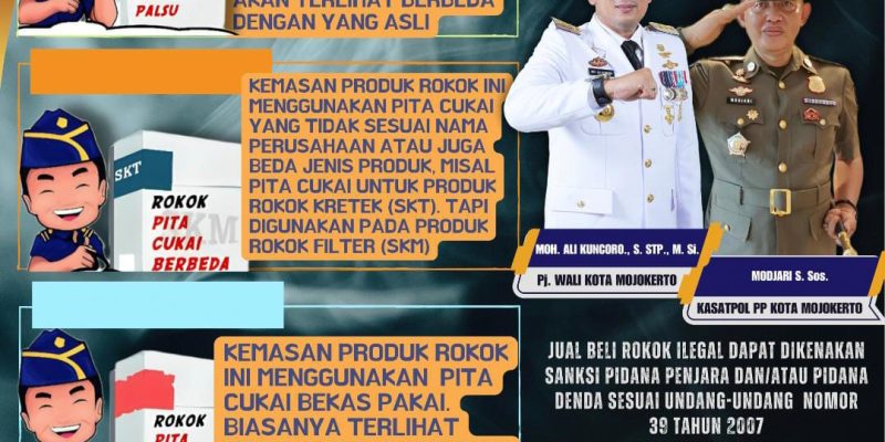 Sat Pol PP Kota Mojokerto Gempur Rokok Ilegal dan Stop Peredaran Rokok Ilegal