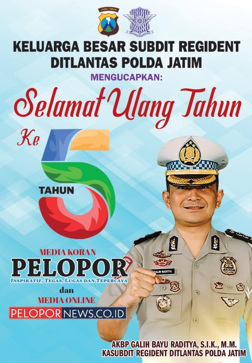 AKBP Galih Bayu Raditiya, S.I.K., MM., Kasubdit Regident Ditlantas Polda Jatim Jawa Timur Mengucapkan Selamat HUT Ke – 5 Media Koran Pelopor dan Media Online www.pelopornews.co.id