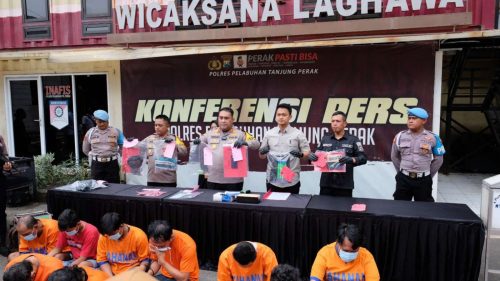 Polres Pelabuhan Tanjung Perak Surabaya Ungkap 13 Kasus Kriminalitas, Amankan 14 Tersangka