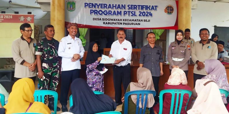 Pembagian Sertifikat PTSL Desa Sidowayah Kecamatan Beji Kab. Pasuruan