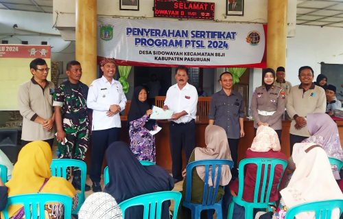 Pembagian Sertifikat PTSL Desa Sidowayah Kecamatan Beji Kab. Pasuruan