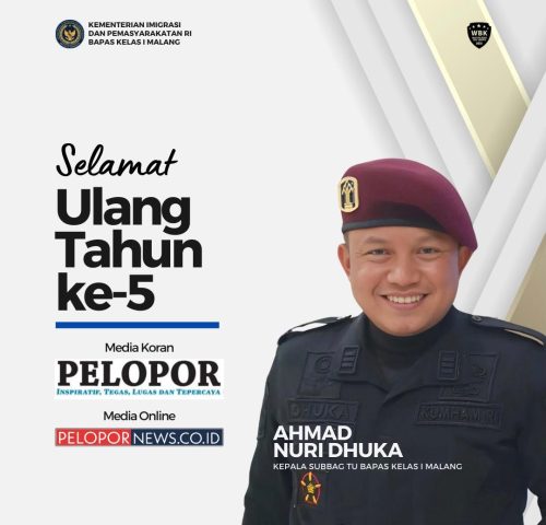 Ahmad Nuri Dhuka Kepala Subbag TU Bapas Kelas 1 Malang Mengucapkan Selamat HUT Ke – 5 Media Koran Pelopor dan Media Online www.pelopornews.co.id