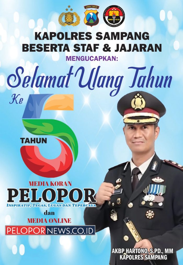 AKBP Hartono, Kapolres Sampang Mengucapkan Selamat HUT Ke – 5 Media Koran Pelopor dan Media Online www.pelopornews.co.id