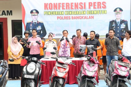 Satreskrim Polres Bangkalan Bekuk 9 Tersangka Dalam 8 Kasus Curanmor Dan  Amankan 2 Penadah Selama Januari 2025