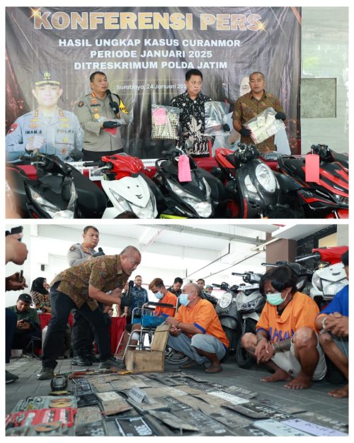 Polda Jatim Berhasil Ungkap Jaringan Curanmor Lintas Kota, Amankan 134 Ranmor