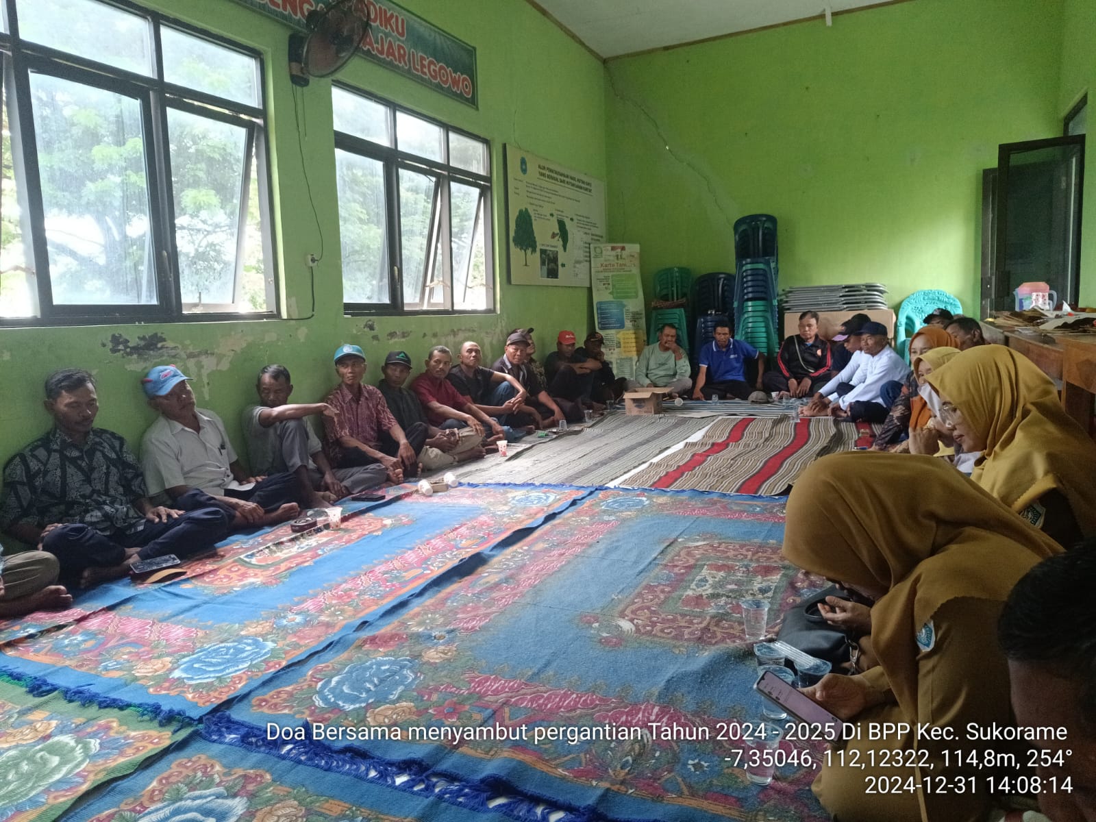 Menyambut Pergantian Tahun 2024, Kebersamaan Kelompok Tani Mengadakan Acara Syukuran di BPP Pertanian Sukorame