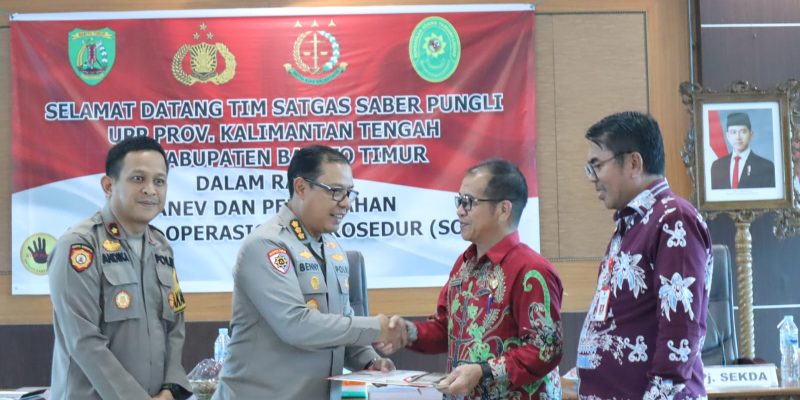 Dipimpin Irwasda, Satgas Saber Pungli Provinsi Kalteng Gelar Koordinasi dan Penyerahan SOP ke UPP Bartim