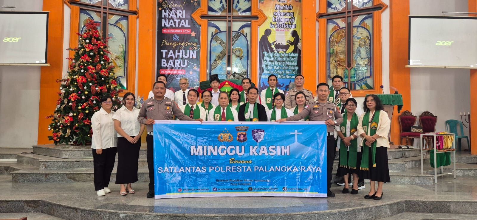 Satlantas Polresta Palangka Raya Adakan Program Minggu Kasih di Gereja Zerubabel
