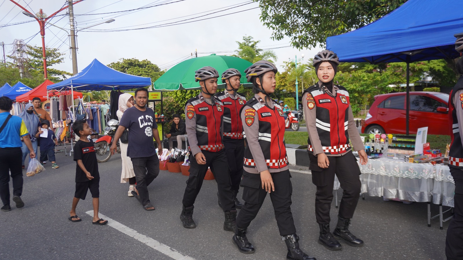 Pastikan Keamanan, Ditsamapta Gelar Patroli Dialogis Di Pusat Keramaian Car Free Day