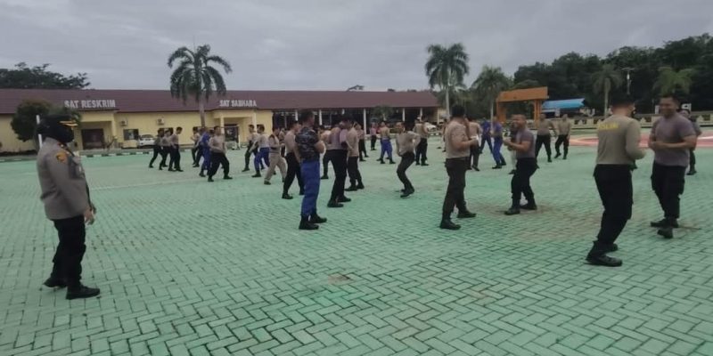 Asah Keterampilan dan Jaga Kebugaran Fisik Personel, Polres Pulang Pisau Kembali Gelar Latihan Beladiri Polri