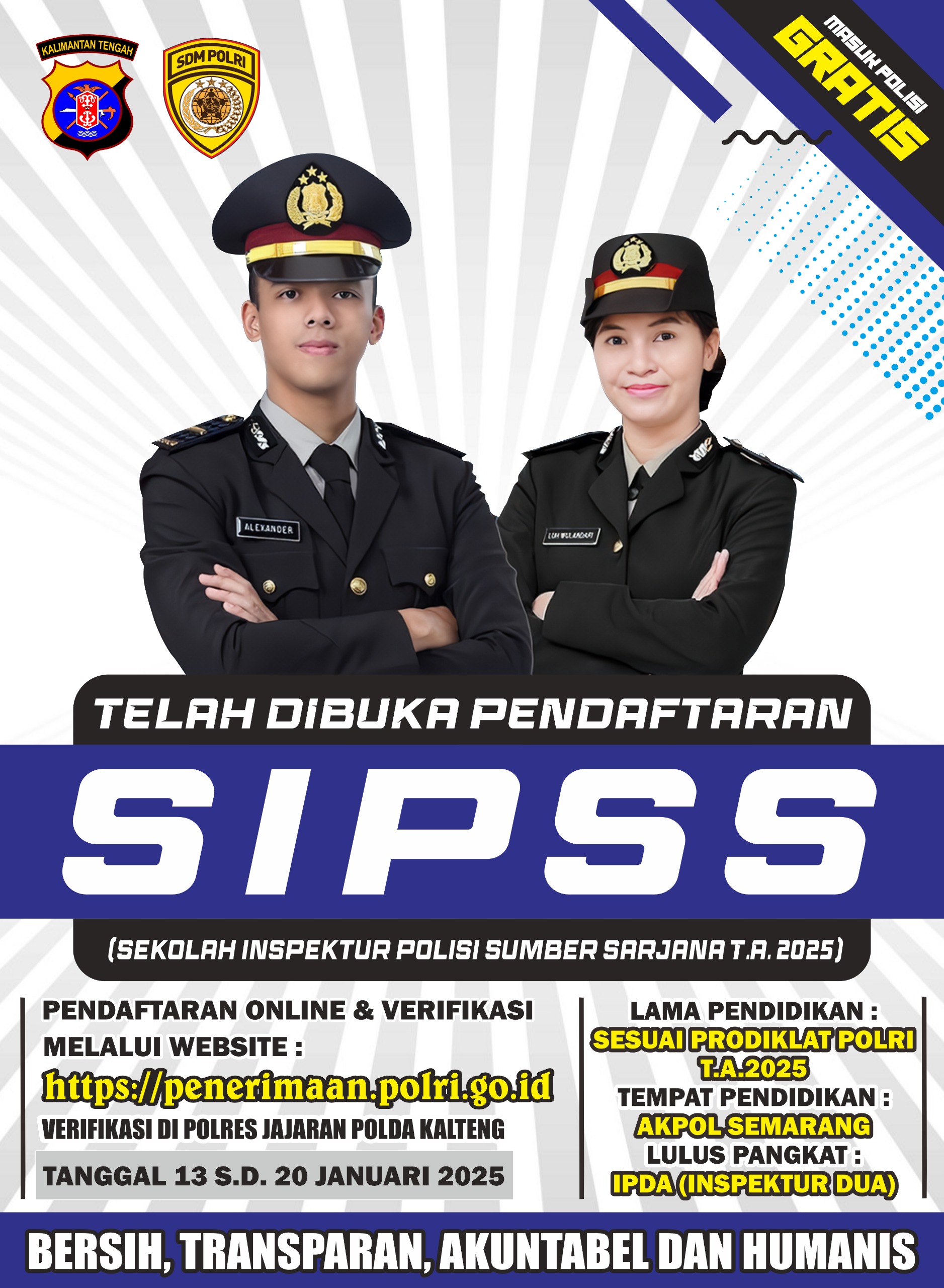 Polda Kalteng Buka Penerimaan Calon Inspektur Polisi Lulusan Sarjana, Begini Cara Pendaftarannya