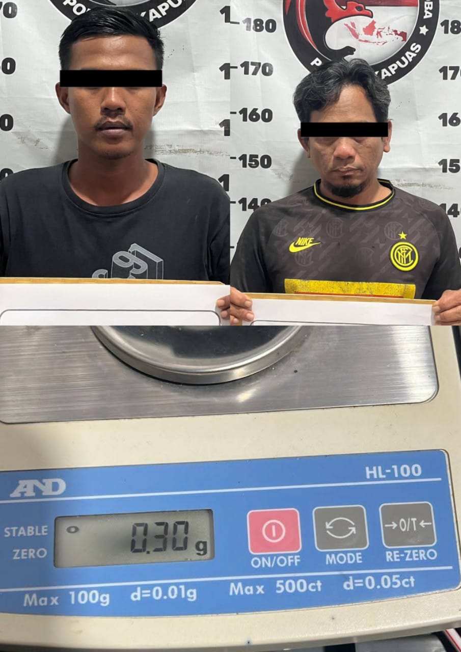 Tertangkap Tangan Miliki Sabu, 2 Orang Pria Diamankan Personel Satresnarkoba Polres Kapuas