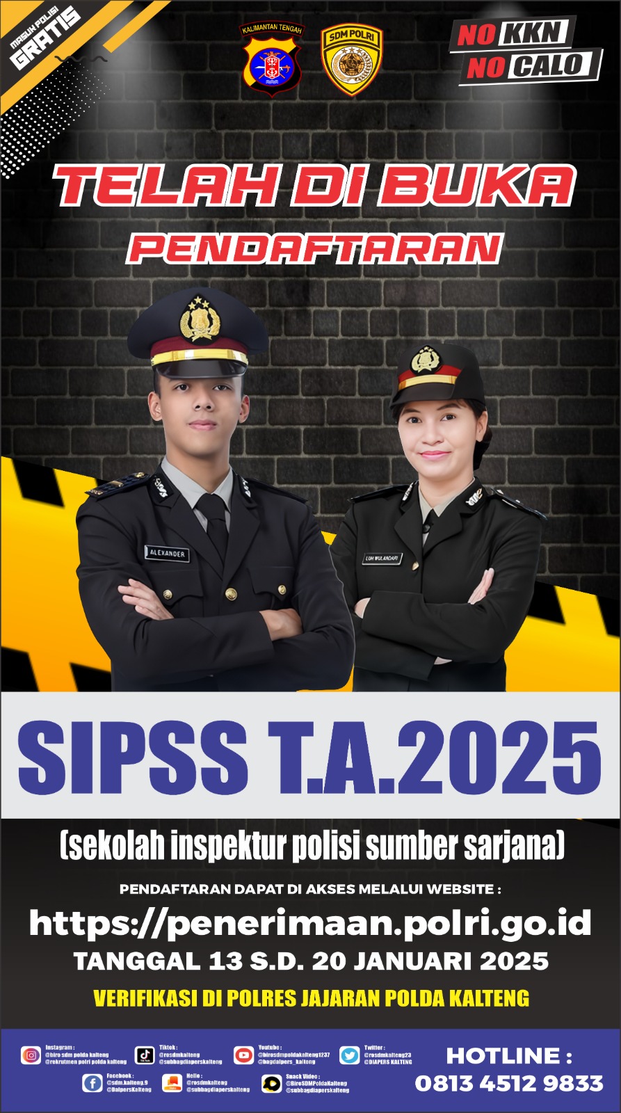 2 Hari Lagi Penerimaan Calon Inspektur Polisi Lulusan Sarjana Akan
