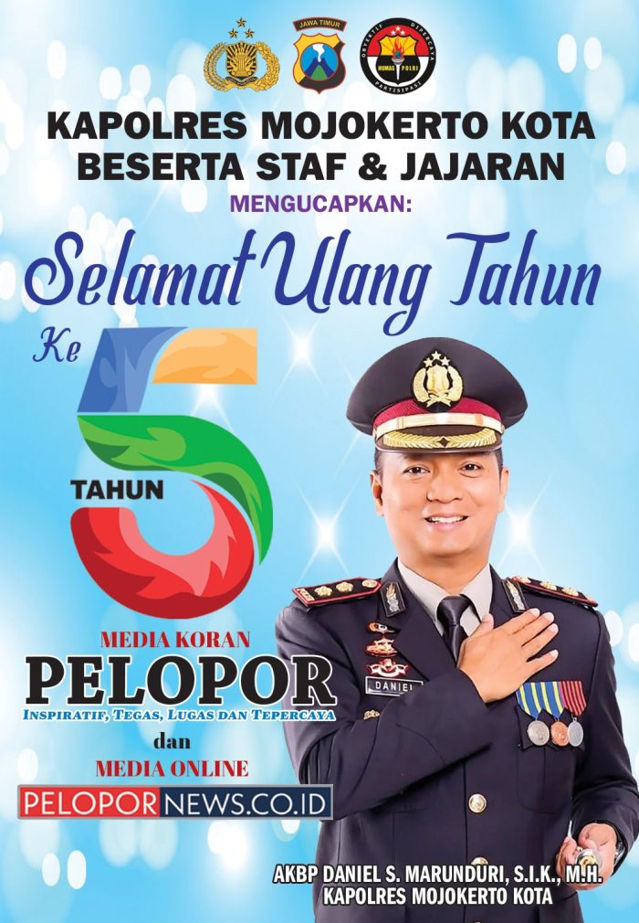 AKBP Daniel S. Marunduri Kapolres Mojokerto Kota Mengucapkan Selamat HUT Ke – 5 Media Koran Pelopor dan Media Online www.pelopornews.co.id