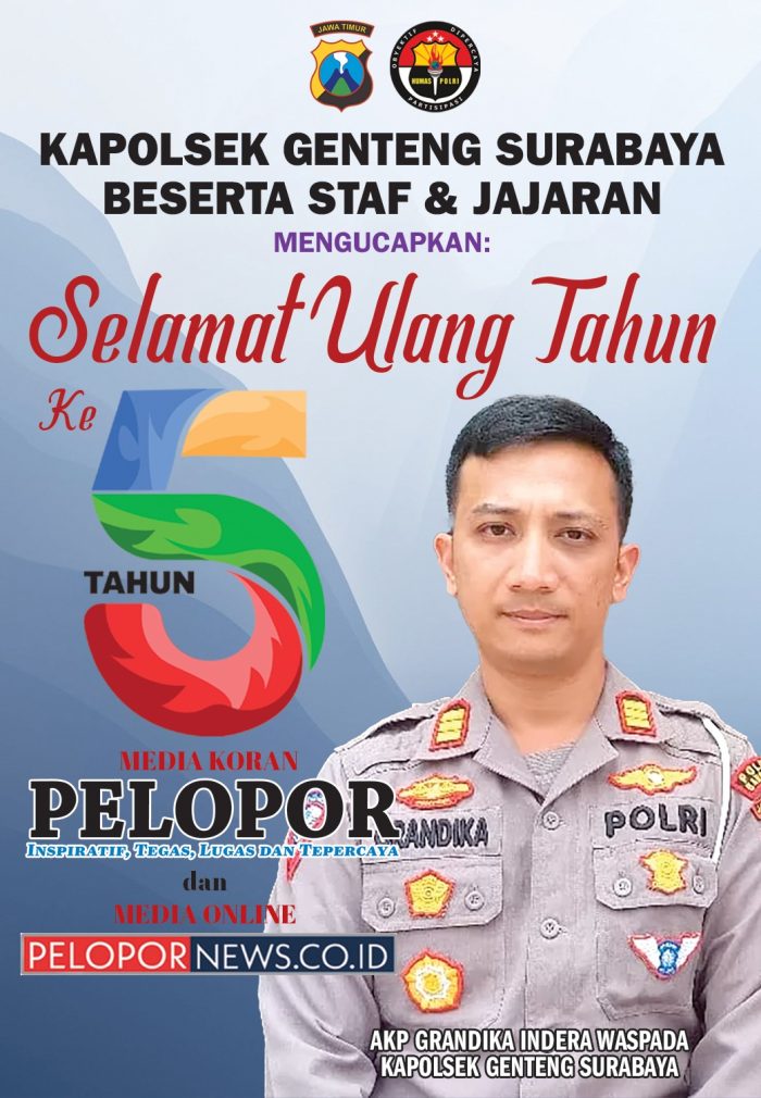 AKP Grandika Indera Waspada, Kapolsek Genteng Mengucapkan Selamat HUT Ke – 5 Media Koran Pelopor dan Media Online www.pelopornews.co.id