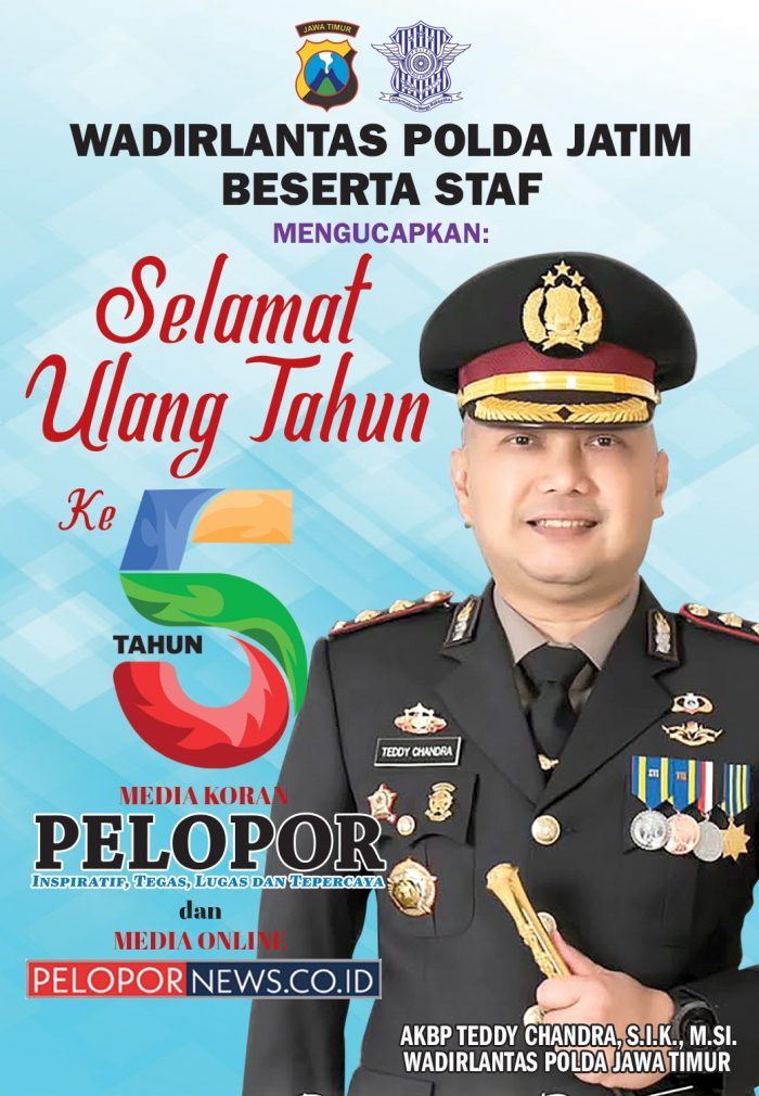AKBP Teddy Chandra, Wadir Lantas Polda Jatim Mengucapkan Selamat HUT Ke – 5 Media Koran Pelopor dan Media Online www.pelopornews.co.id