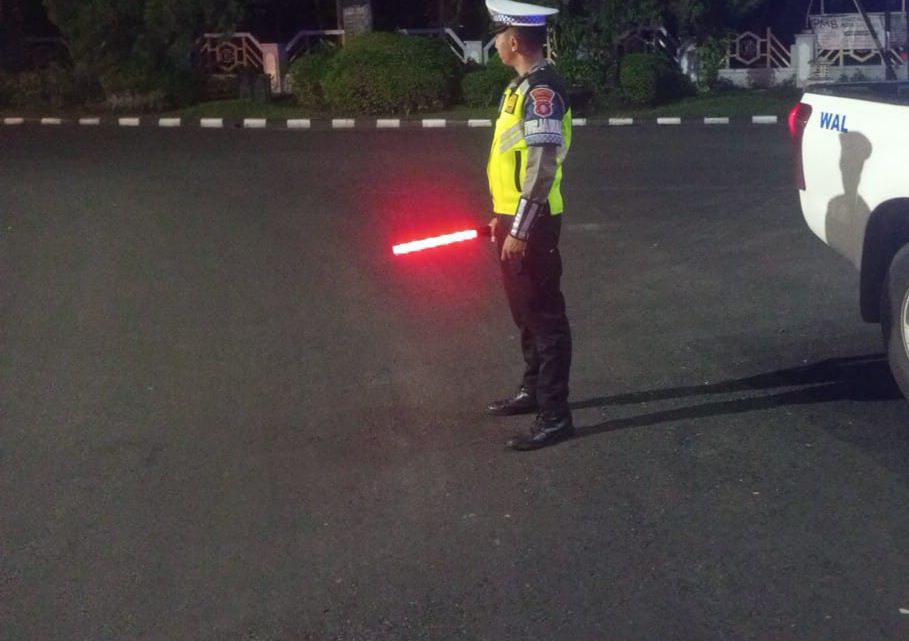 Personel Satlantas Polresta Palangka Raya Terus Pantau Kamseltibcarlantas