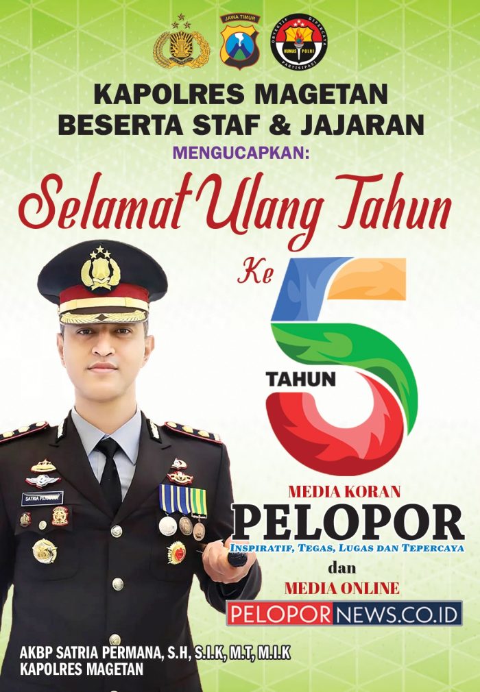 AKBP Satria Permana Kapolres Magetan Mengucapkan Selamat HUT Ke – 5 Media Koran Pelopor dan Media Online www.pelopornews.co.id