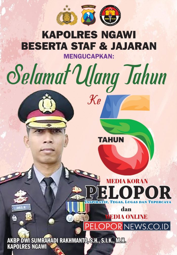 AKBP Dwi Sumrahadi Rakhmanto Kapolres Ngawi Mengucapkan Selamat HUT Ke – 5 Media Koran Pelopor dan Media Online www.pelopornews.co.id