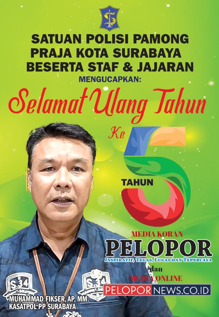 Muhammad Fikser, Kasat Pol PP Surabaya Mengucapkan Selamat HUT Ke – 5 Media Koran Pelopor dan Media Online www.pelopornews.co.id