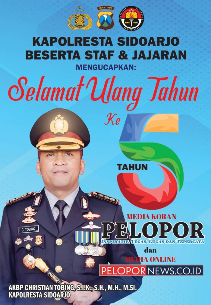 AKBP Christian Tobing Kapolresta Sidoarjo Mengucapkan Selamat HUT Ke – 5 Media Koran Pelopor dan Media Online www.pelopornews.co.id
