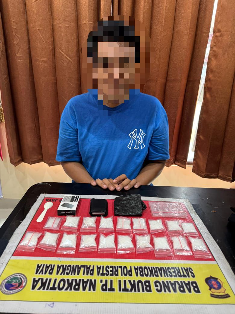 Amankan Pelaku, Satresnarkoba Polresta Palangka Raya Berhasil Dapatkan 19 Paket Sabu