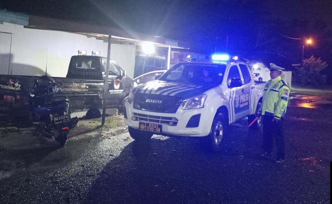 Anggota Satlantas Polresta Palangka Raya Tinjau Keamanan Kantor KPU