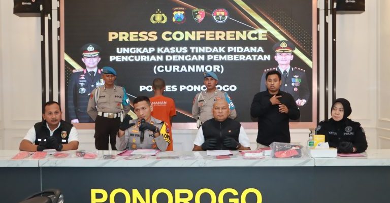 Polres Ponorogo Ungkap Kasus Curanmor, Tersangka Residivis Diamankan