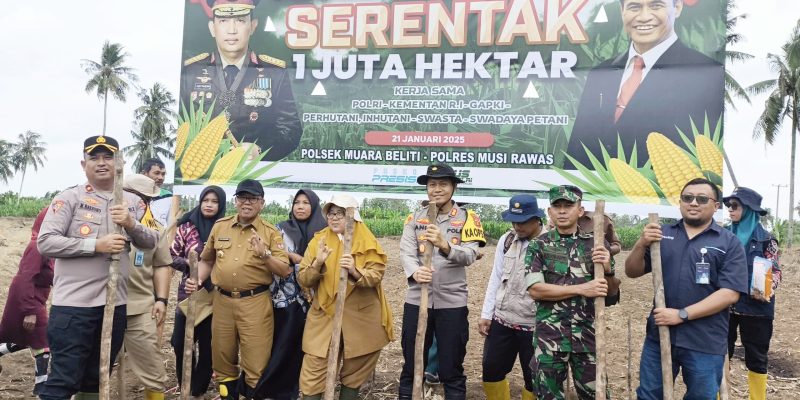 Dorong Kemajuan Bangsa Menuju Swasembada Pangan 2025, Kapolres Musi Rawas Bersama Stakeholders Sukseskan Program Presiden Tanam Jagung Serentak 1 Juta Hektar