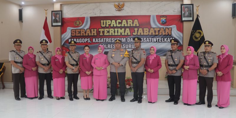 Sertijab Pejabat Utama Polres Pasuruan, Kapolres Tekankan Tindakan Nyata di Lapangan