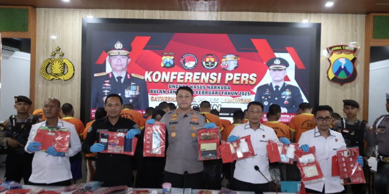 Satresnarkoba Polres Lamongan Polda Jatim Berhasil Ungkap 29 Kasus Narkoba, 39 Tersangka Diamankan