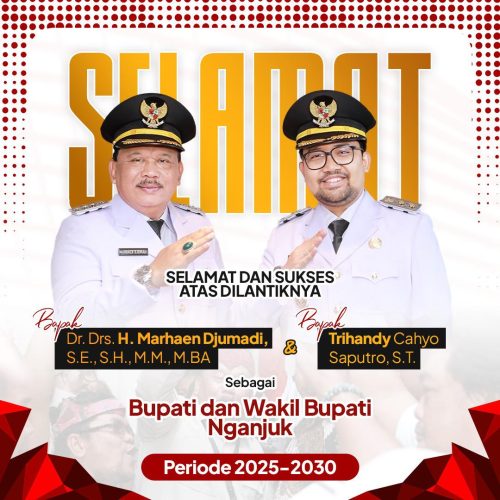 Kepala Dinas beserta staff Berikan Ucapan* SELAMAT* kepada Kang Marhaen DJumadi & Tri Handi Cahyo. Bupati & Wakil Bupati Nganjuk periode 2025-2030