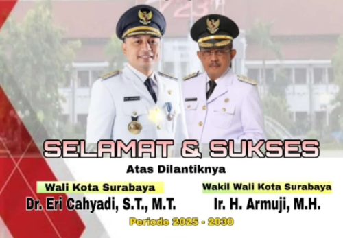 Segenap Keluarga Besar Media Koran Pelopor dan Media Online www.pelopornews.co.id Mengucapkan Selamat & Sukses Atas Dilantik Dr. Eri Cahyadi dan Ir. H. Armuji