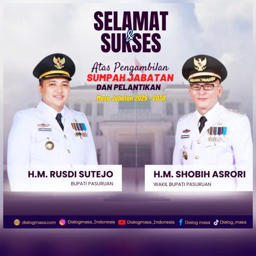 Keluarga Besar Media Koran Pelopor dan Media Online www.pelopornews.co.id Mengucapkan Selamat & Sukses Atas Dilantik H. M. RUSDI SUTEJO (Bupati Pasuruan) dan H. M. SHOBIH ASRORI (Wakil Bupati Pasuruan )