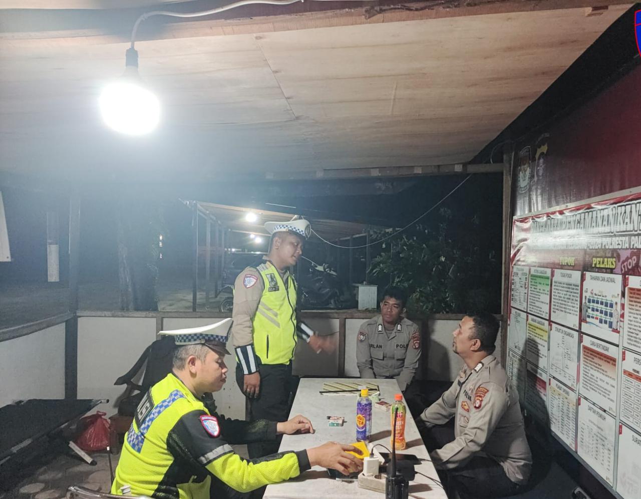 Satlantas Polresta Palangka Raya Tinjau Kegiatan Pengamanan Kantor KPU