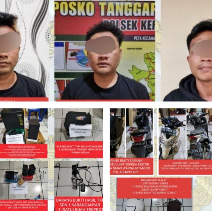 Polres Sragen Berhasil Ungkap Kasus Pencurian Dengan Pemberatan di Dua Sekolah Dasar
