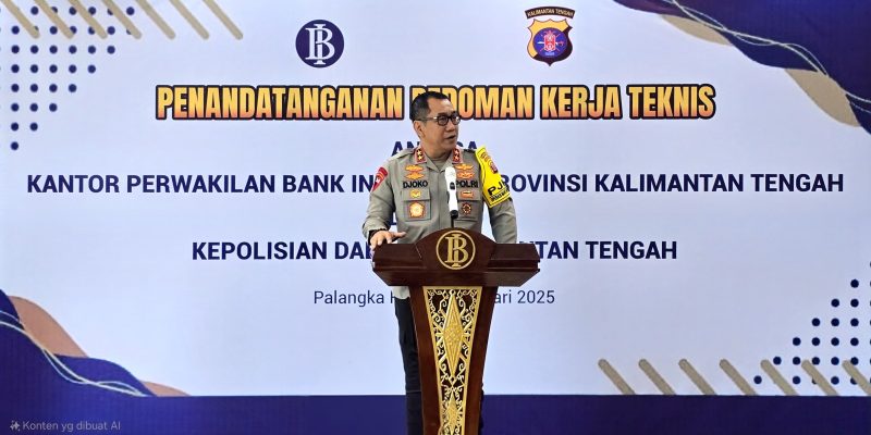 Tingkatkan Kerjasama, Polda Kalteng Bersama Bank Indonesia Tandatangani Kesepahaman Pedoman Kerja Teknis
