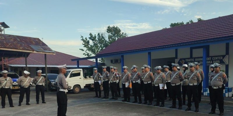 Jelang Dinas, Satlantas Polresta Palangka Raya Gelar Apel Kesiapan